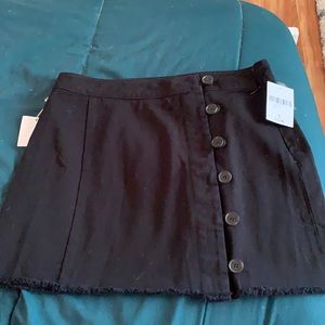 Black button up mini skirt